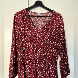 Long sleeve women’s cheetah print dress